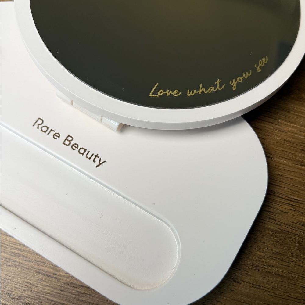Rare Beauty White and Gold Vanity Mirror